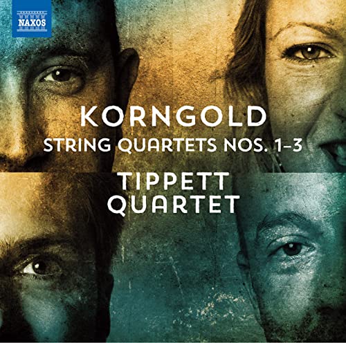 CD cover featuring portraits and text: "Korngold String Quartets Nos. 1-3".