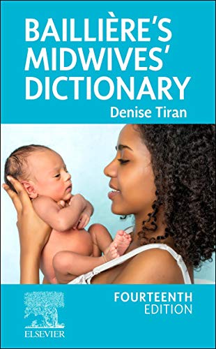 Book cover: “Baillière’s Midwives’ Dictionary” with mother and baby image.