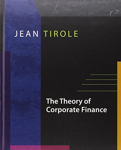 Book cover: "The Theory of Corporate Finance" by Jean Tirole, dark background.