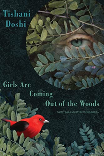 Book cover with an eye peering through foliage and a red bird.