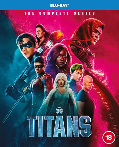 Titans Season 4 Blu-ray cover featuring the superhero team in costume.