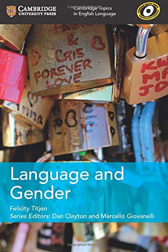 Book cover showing love padlocks with inscriptions, titled Language and Gender.
