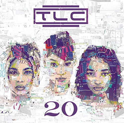TLC album cover, "20," featuring portraits made of colorful paper scraps.
