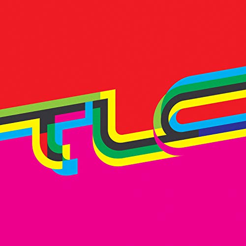 TLC album cover with colorful, layered text on a pink background.