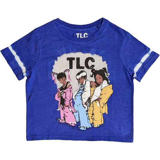 Unisex cropped t-shirt, X-Large, with a cartoon print, washed style.