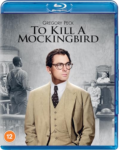 To Kill A Mockingbird" Blu-ray case featuring Gregory Peck in a courtroom scene.