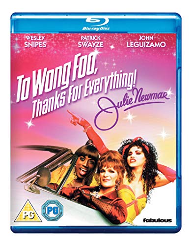 "Blu-ray case with colourful cover featuring three people leaning out of a car."