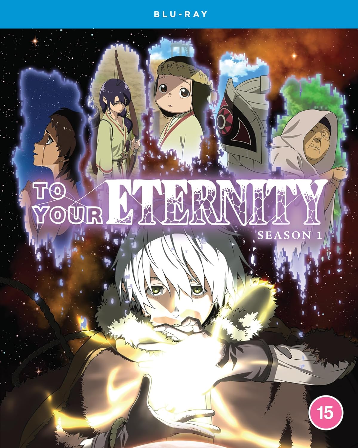 “To Your Eternity” Season 1 Blu-ray cover featuring anime characters.