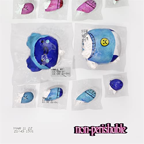 Album cover featuring colorful, cartoonish faces resembling packaged food items.