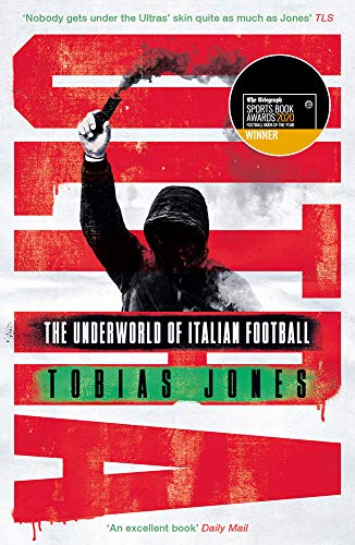 Book cover: hooded figure raising a lit flare, red and black design.