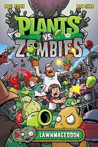 “Plants vs. Zombies: Lawnmageddon” comic book cover with battling plants and zombies.