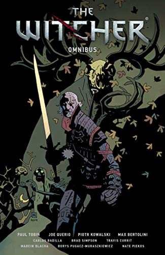 The Witcher Omnibus cover art featuring Geralt holding a sword before a large monster.