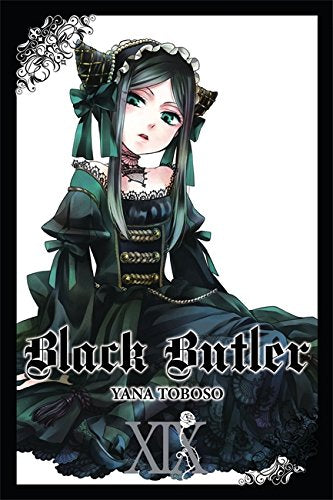 Black Butler volume 19 cover: young woman in dark Victorian dress.