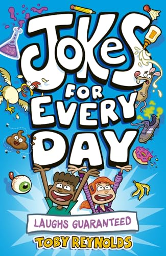 Colorful book cover with cartoon illustrations and large, playful “Jokes” title.