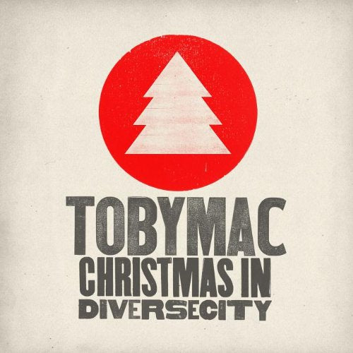 CD cover for Tobymac’s “Christmas In Diverse City” with a red tree icon.