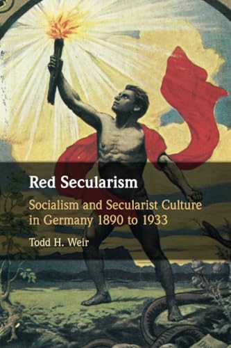 Book cover: muscular figure with torch, titled “Red Secularism.”