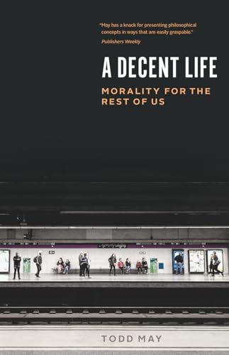 Book cover: "A Decent Life" with a subway platform scene.