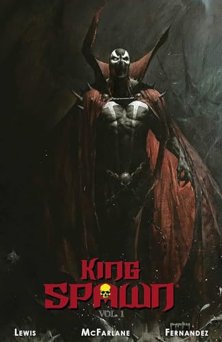 Comic book cover featuring Spawn in dark armor and a flowing red cape.