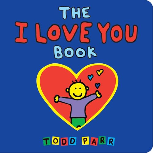 Blue book cover with a child inside a red heart, title "The I Love You Book".