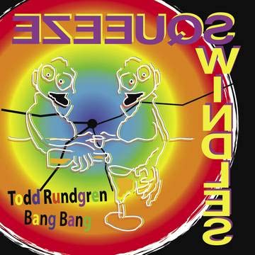 "Todd Rundgren's 'Bang Bang' vinyl record cover featuring cartoon figures against a rainbow background."