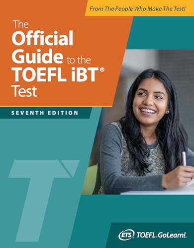The Official Guide to the TOEFL iBT Test Seventh Edition book cover with student photo.