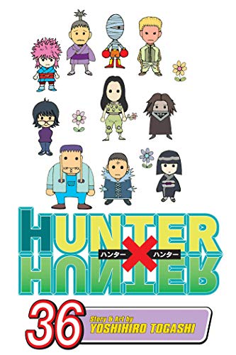 Hunter x Hunter volume 36 cover with colorful character illustrations.