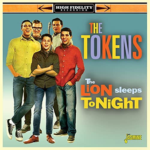 CD cover for The Tokens’ “The Lion Sleeps Tonight” featuring a group portrait.
