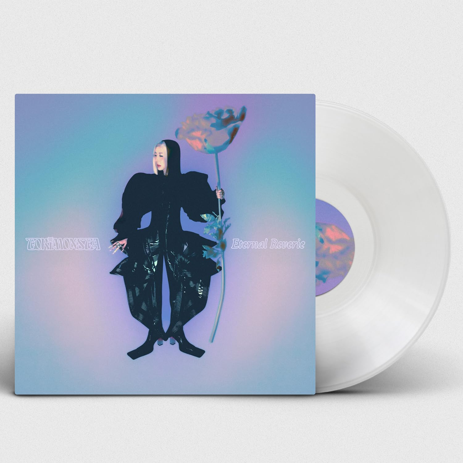 Vinyl record of Tokimonsta’s “Eternal Reverie” album with frosted glass disc.