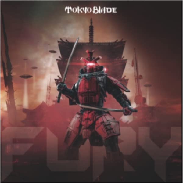 CD cover for Tokyo Blade’s “Fury” featuring a robotic samurai warrior.