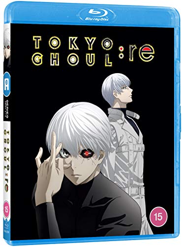 Blu-ray cover for “Tokyo Ghoul:re Part 2” featuring two anime characters.