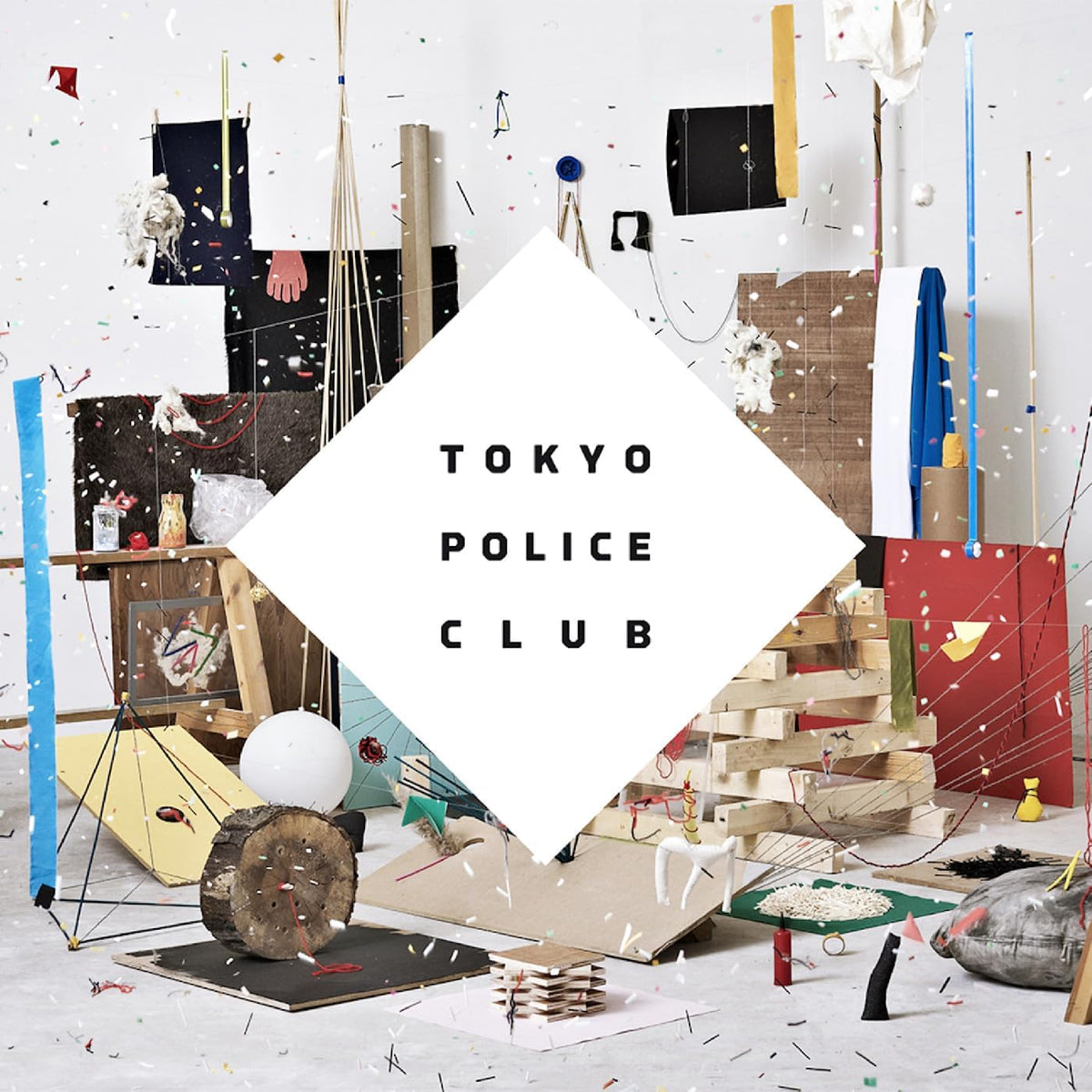 Album cover for Tokyo Police Club’s “Champ” with abstract colorful debris.