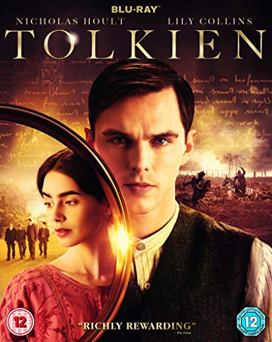 "Blu-ray case for 'Tolkien' with a man and woman on the cover."