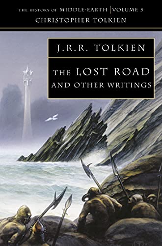 Book cover: landscape with figures, tower, and title "The Lost Road.