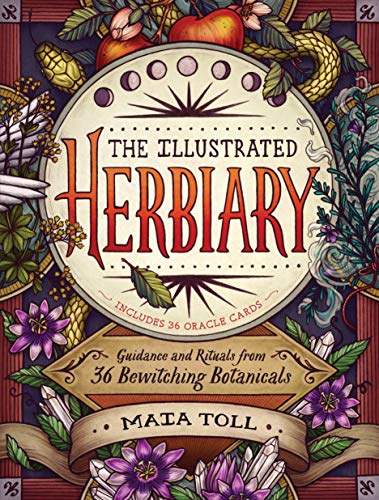 Ornate card deck cover featuring botanical illustrations and text.
