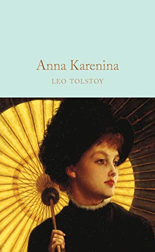 Book cover: “Anna Karenina” with a woman under a parasol.