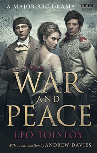 Book cover for “War and Peace” featuring three characters in period dress.