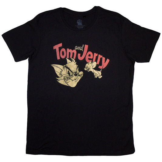 Retro Tom and Jerry cartoon graphic on a unisex, extra-large t-shirt.