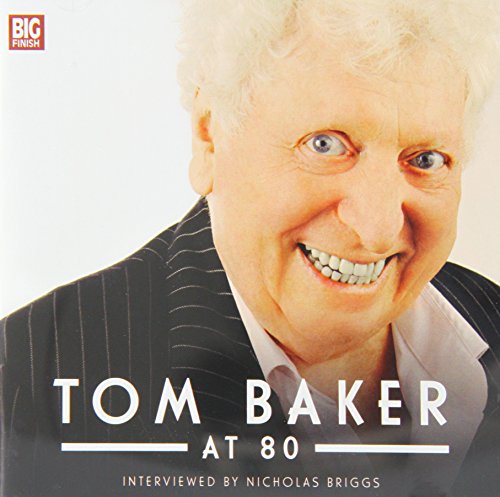 Close-up portrait of Tom Baker smiling, with title "Tom Baker at 80".