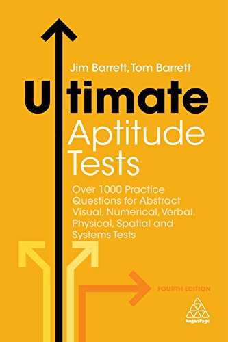 Orange book cover with bold white text: "Ultimate Aptitude Tests," fourth edition.