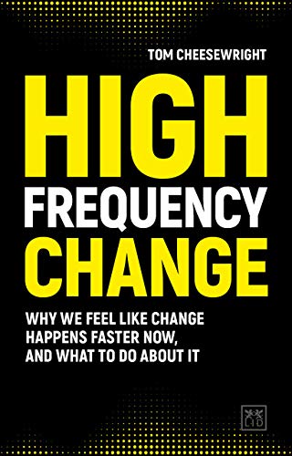 Book cover: “High Frequency Change” in yellow text on black background.