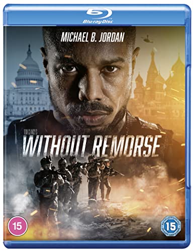 Blu-ray cover for "Without Remorse" featuring Michael B. Jordan and soldiers.