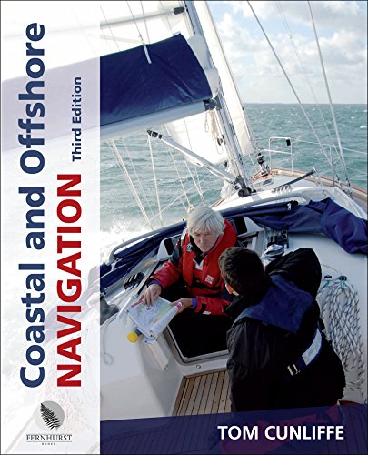 Book cover: "Coastal and Offshore Navigation" showing a sailor with a chart.