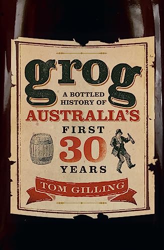 Book cover for “Grog,” depicting a barrel, man, and vintage typography.