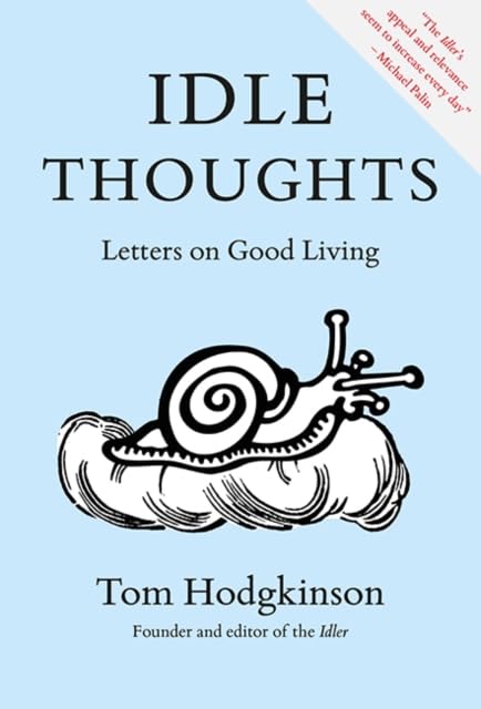Book cover: "Idle Thoughts" with a snail on a cloud illustration.