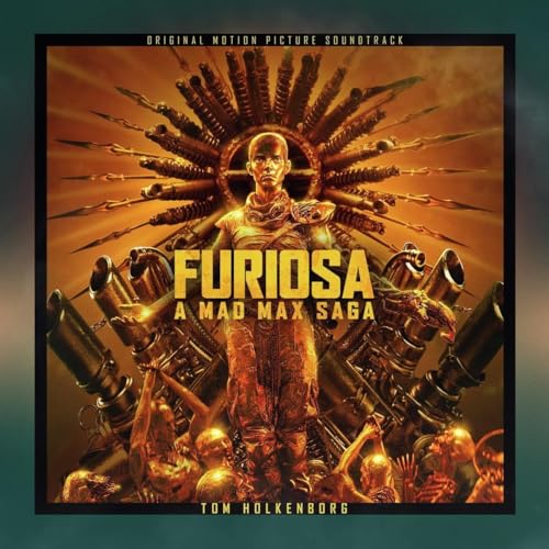 “Furiosa: A Mad Max Saga” vinyl soundtrack cover with a warrior figure.