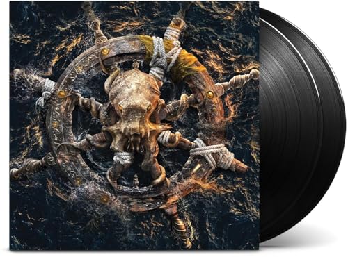 Skull and Bones vinyl record cover with octopus and ship’s wheel.