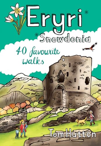 Book cover illustration featuring a stone castle, mountains, and people walking in a landscape.