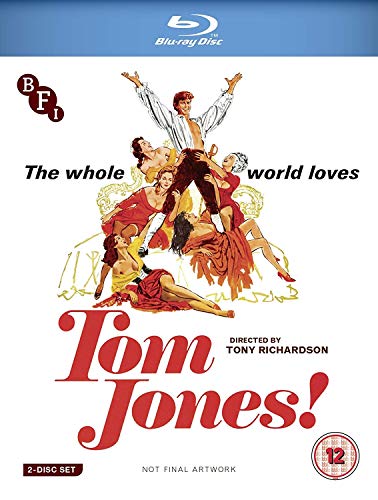 Tom Jones" Blu-ray cover featuring a group of people in 18th-century attire.