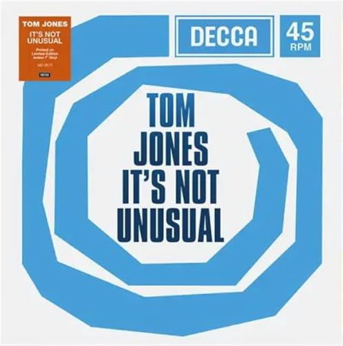 Tom Jones “It’s Not Unusual” vinyl record cover, blue and white design.