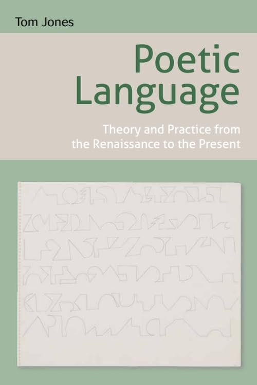 Book cover: “Poetic Language” with abstract sketched letters.